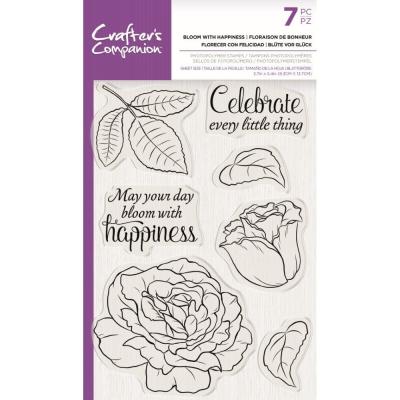 Crafter's Companion Clear Stamps - Bloom With Happiness